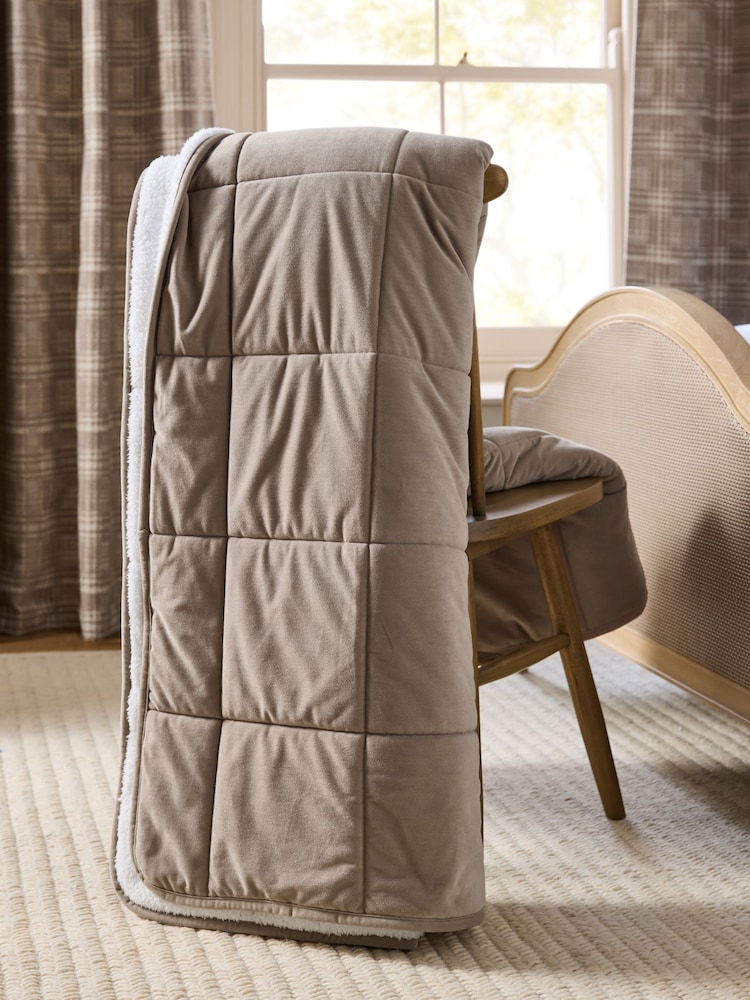 Natural Sherpa Quilted Bedspread - Image 2 of 7