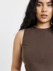 Simply Be Brown Stretch Fit And Flare Top - Image 5 of 5