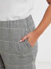 Simply Be Jaquard Check Barrel Leg Trouser - Imagen 4 de 4