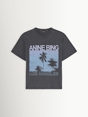 ANINE BING Black Palms Cade T-Shirt - Image 5 of 5