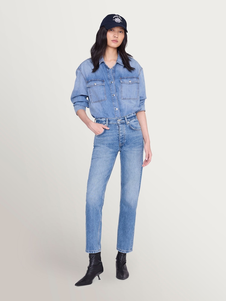 ANINE BING Blue Washed Smoke Jeremy Baseball Cap - Image 4 of 4 ANINE BING Blue Washed Smoke Jeremy Baseball Cap - Image 4 of 4