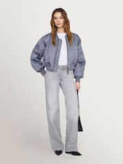 ANINE BING Grey Deep Leon Bomber Jacket - Image 1 of 5
