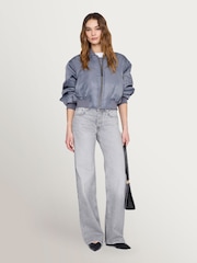 ANINE BING Grey Deep Leon Bomber Jacket - Image 2 of 5