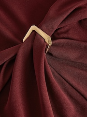 Friends Like These Berry Red Square Buckle Fit & Flare Dress - Image 2 of 2