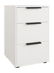 Wiemann White Philadelphia 3 Drawer Bedside Table - Image 2 of 3