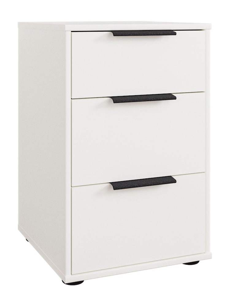 Wiemann White Philadelphia 3 Drawer Bedside Table - Image 2 of 3 Wiemann White Philadelphia 3 Drawer Bedside Table - Image 2 of 3