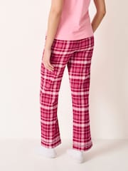Crew Clothing Pink Cotton-Flannel Pyjamas Bottoms - Image 3 of 5