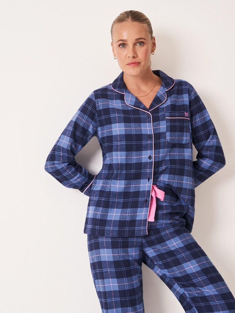 Crew Clothing Blue Cotton Flannel Pjyamas Set - Image 2 of 5 Crew Clothing Blue Cotton Flannel Pjyamas Set - Image 2 of 5