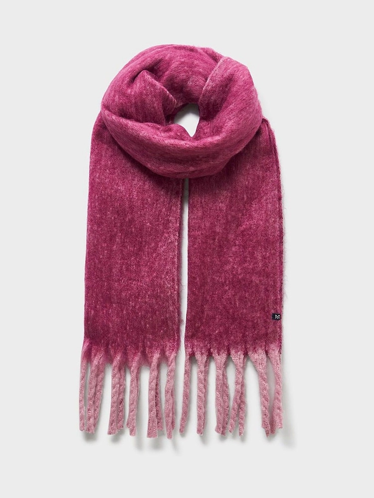 Crew Clothing Red Two Tone Tassel Scarf - Image 1 of 1 Crew Clothing Red Two Tone Tassel Scarf - Image 1 of 1