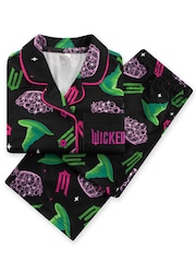 Character Black Wicked Button Up Pyjamas For Women - Image 6 of 12