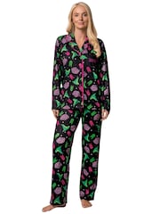 Character Black Wicked Button Up Pyjamas For Women - Image 7 of 12