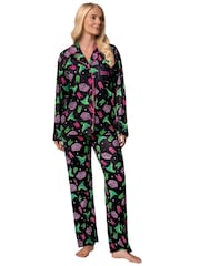 Character Black Wicked Button Up Pyjamas For Women - Image 9 of 12