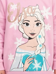 Character Pink Disney Frozen Hoodie Glitter Elsa - Image 10 of 12