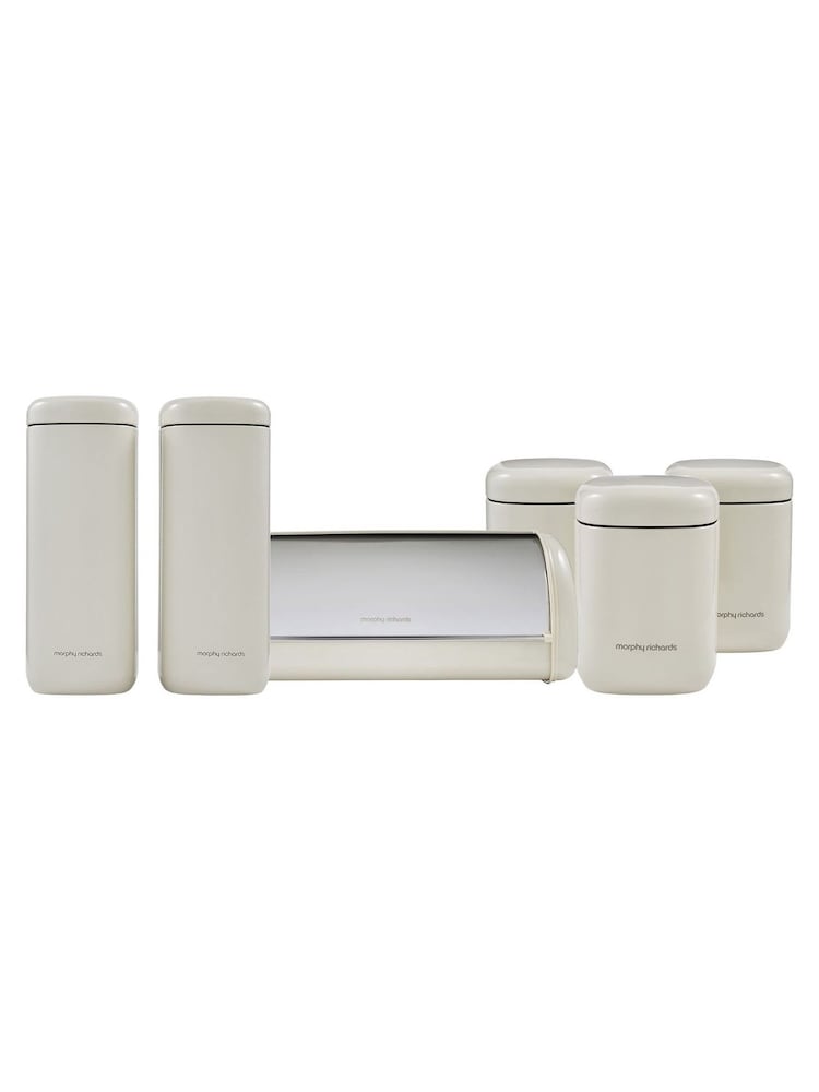 Morphy Richards Cream Storage Cannisters & Bread Bin Bundle - Image 1 of 4