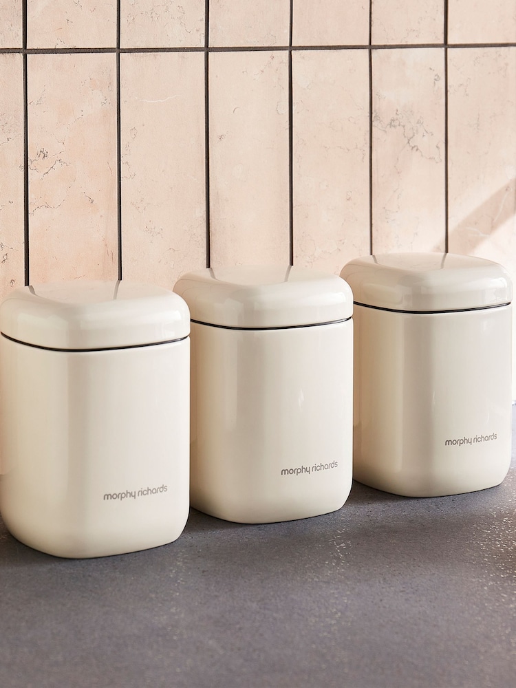 Morphy Richards Cream Storage Cannisters & Bread Bin Bundle - Image 2 of 4