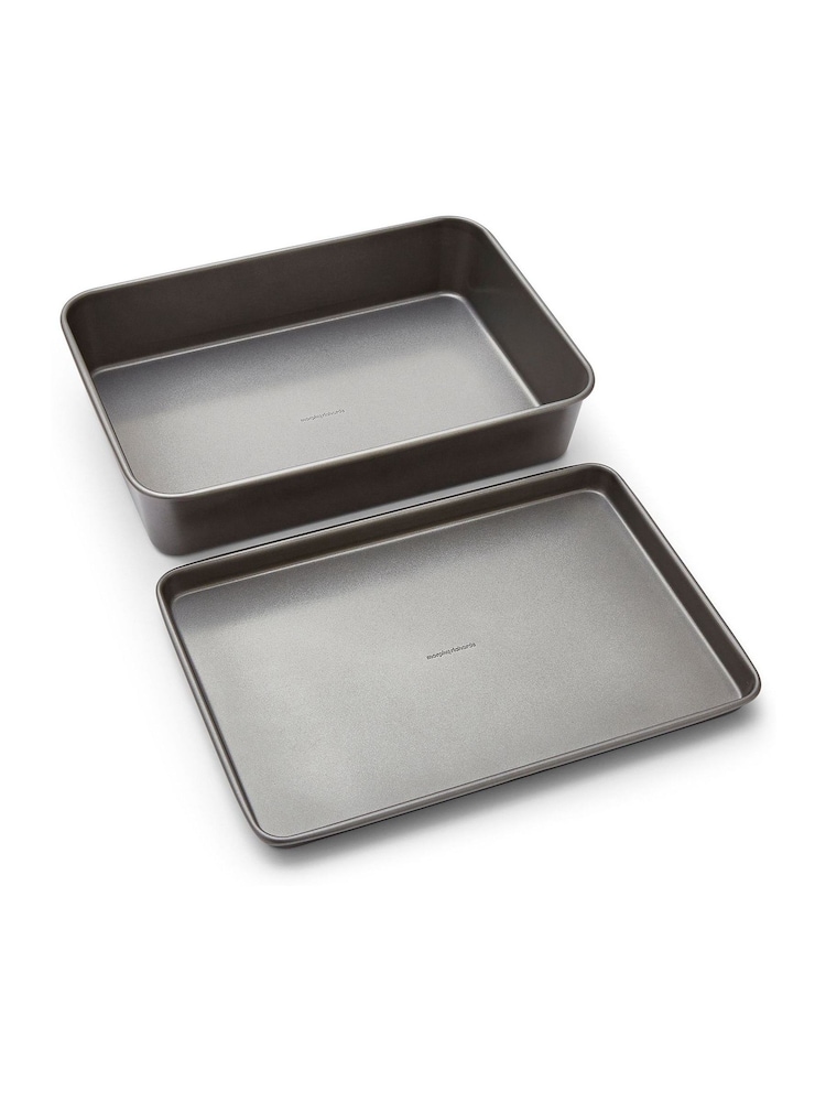 Morphy Richards Silver Grey Oven Tray and Roasting Tin Set - Image 2 of 6