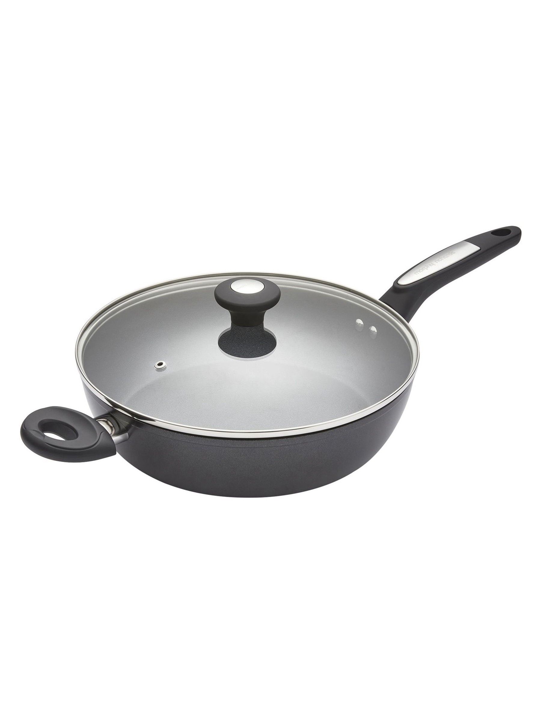 Morphy Richards 28cm Forged Aluminium Lidded Saute Pan in Black - Image 4