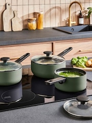 Morphy Richards 3 Piece Green Aluminium Saucepan Set - Image 4 of 6