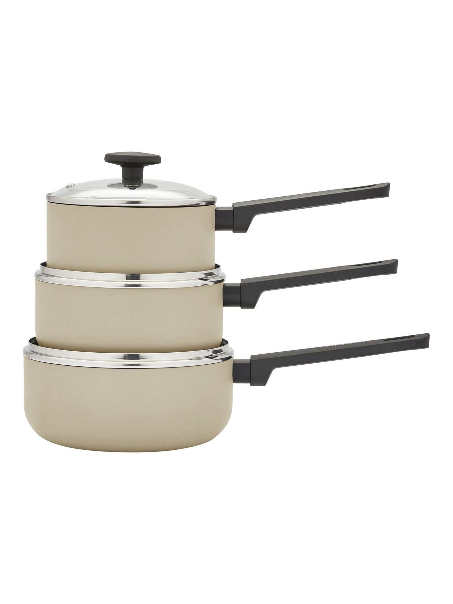 Morphy Richards Unisex Cream 3 Piece Aluminium Saucepan Set - Image 5