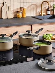 Morphy Richards 3 Piece Cream Aluminium Saucepan Set - Image 4 of 6