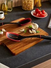 Morphy Richards Black Red Solid and Slotted Spoon Set - Image 1 of 5