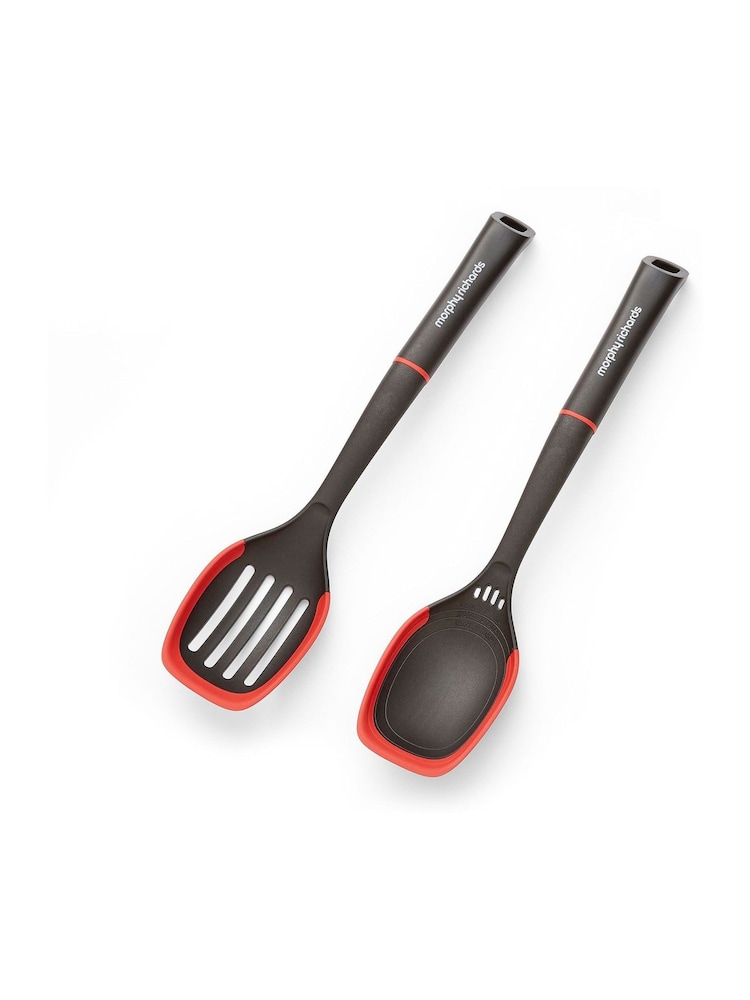 Morphy Richards Black Red Solid and Slotted Spoon Set - Image 2 of 5