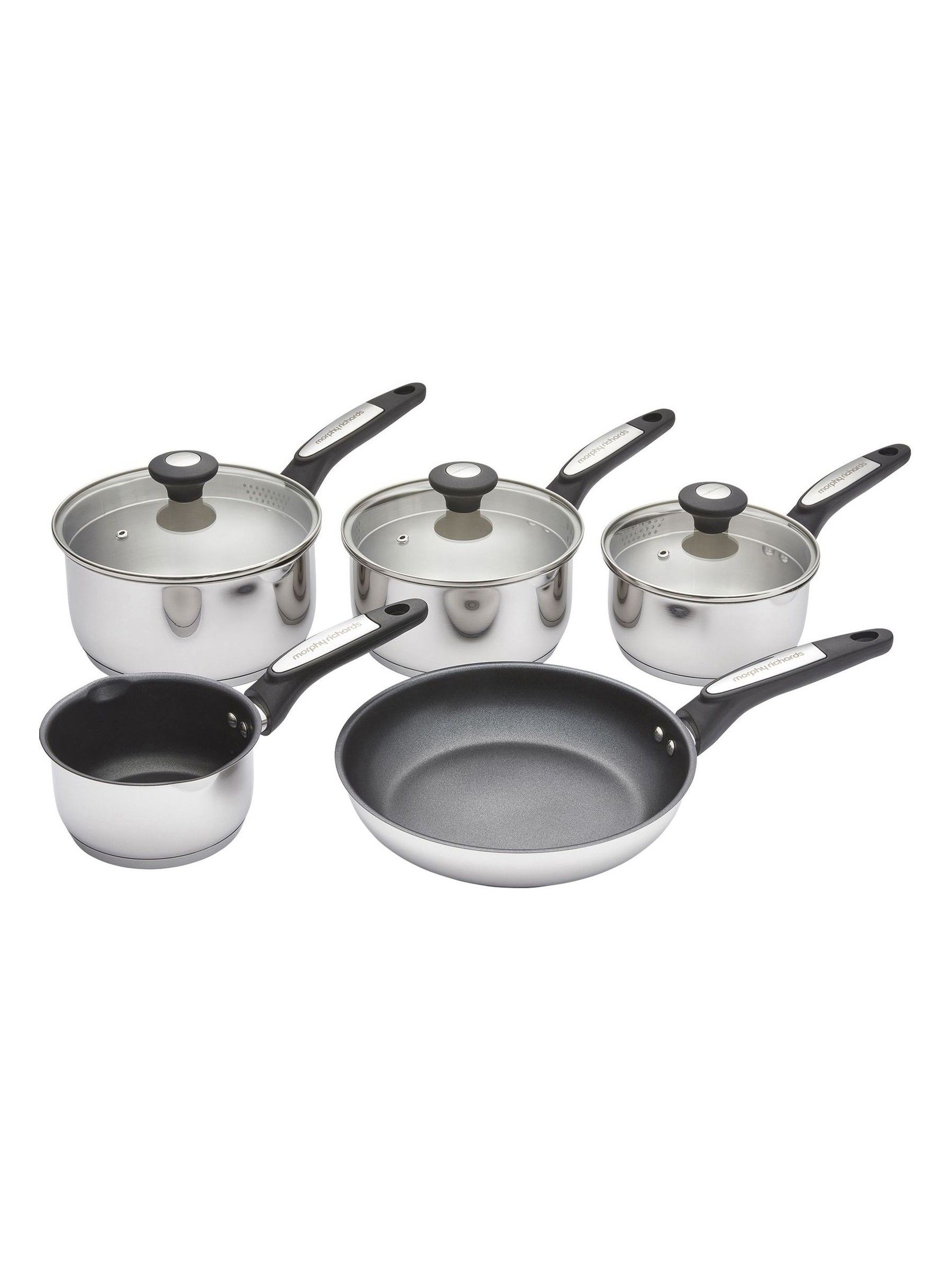 Morphy Richards Unisex Silver 5 Piece Pouring Spout Stainless Steel Pan Set In | : Large - Image 10