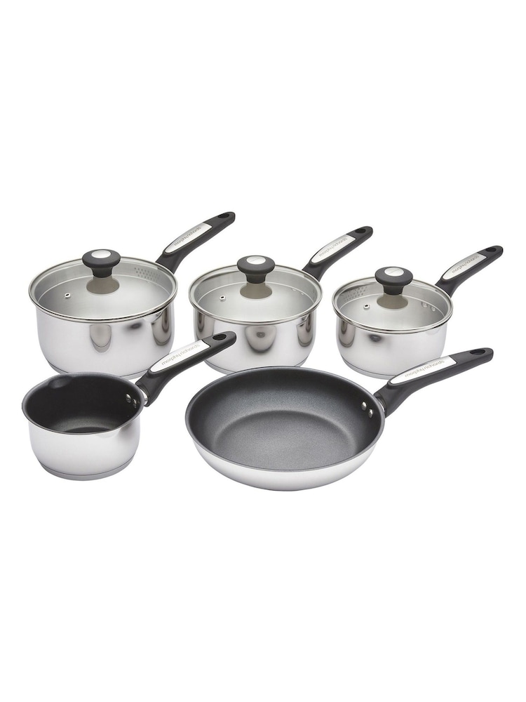 Morphy Richards 5 Piece Graphite Pouring Spout Stainless Steel Pan Set - Image 1 of 6