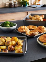 Morphy Richards Silver Grey Yorkshire Pudding Tray Oven Tray and Roasting Tin Set - Image 1 of 6