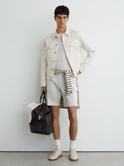 Reiss Chalk Wicket Cargo Cotton Cargo Chino Shorts with Stretch - Image 1 of 6