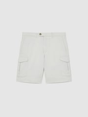 Reiss Chalk Wicket Cargo Cotton Cargo Chino Shorts with Stretch - Image 2 of 6