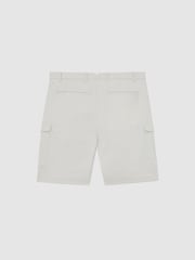 Reiss Chalk Wicket Cargo Cotton Cargo Chino Shorts with Stretch - Image 5 of 6