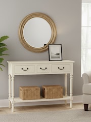Interiors by Premier White Heritage 3 Drawer Ivory Console Table - Image 1 of 6