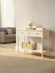 Interiors by Premier White Heritage 3 Drawer Ivory Console Table - Image 2 of 6