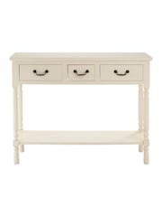Interiors by Premier White Heritage 3 Drawer Ivory Console Table - Image 3 of 6