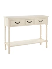 Interiors by Premier White Heritage 3 Drawer Ivory Console Table - Image 4 of 6