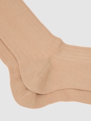 Reiss Sand Fela Cotton-Blend Ribbed Socks - Image 2 of 3