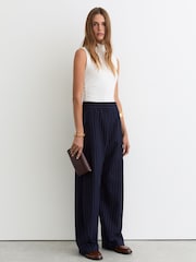 Reiss White Simone Stretch-Cotton High-Neck Vest - Image 1 of 6