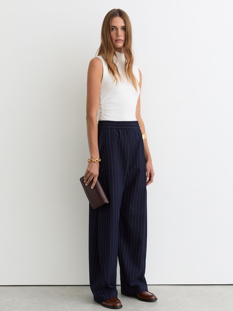 Reiss White Simone Stretch-Cotton High-Neck Vest - Image 1 of 6 Reiss White Simone Stretch-Cotton High-Neck Vest - Image 1 of 6