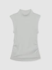Reiss White Simone Stretch-Cotton High-Neck Vest - Image 2 of 6