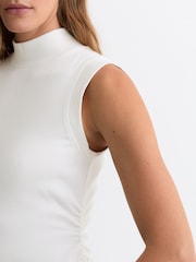 Reiss White Simone Stretch-Cotton High-Neck Vest - Image 4 of 6