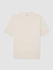Reiss Ivory Stevie 100% Cashmere Crew Neck T-Shirt - Image 2 of 8