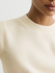 Reiss Ivory Stevie 100% Cashmere Crew Neck T-Shirt - Image 4 of 8