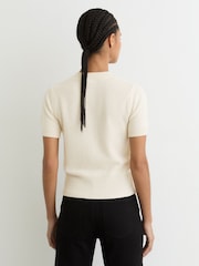 Reiss Ivory Stevie 100% Cashmere Crew Neck T-Shirt - Image 6 of 8