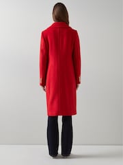 LK Bennett Red Spencer Wool Blend Snaffle-Detail Coat - Image 2 of 4
