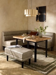 Monza Faux Leather Mink Brown Corner Bench and Dining Table Set - Image 1 of 8