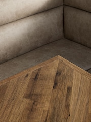 Monza Faux Leather Mink Brown Corner Bench and Dining Table Set - Image 4 of 8