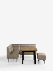Monza Faux Leather Mink Brown Corner Bench and Dining Table Set - Image 6 of 8