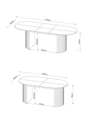 Light Natural Oak Hyde Veneer 6 to 10 Seater Extending Dining Table - Image 3 of 9