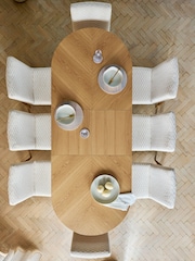 Light Natural Oak Hyde Veneer 6 to 10 Seater Extending Dining Table - Image 4 of 9